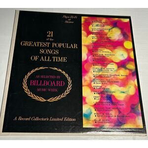 21 of the Greatest Popular Songs Vintage Vinyl Album 1963 Pickwick Records